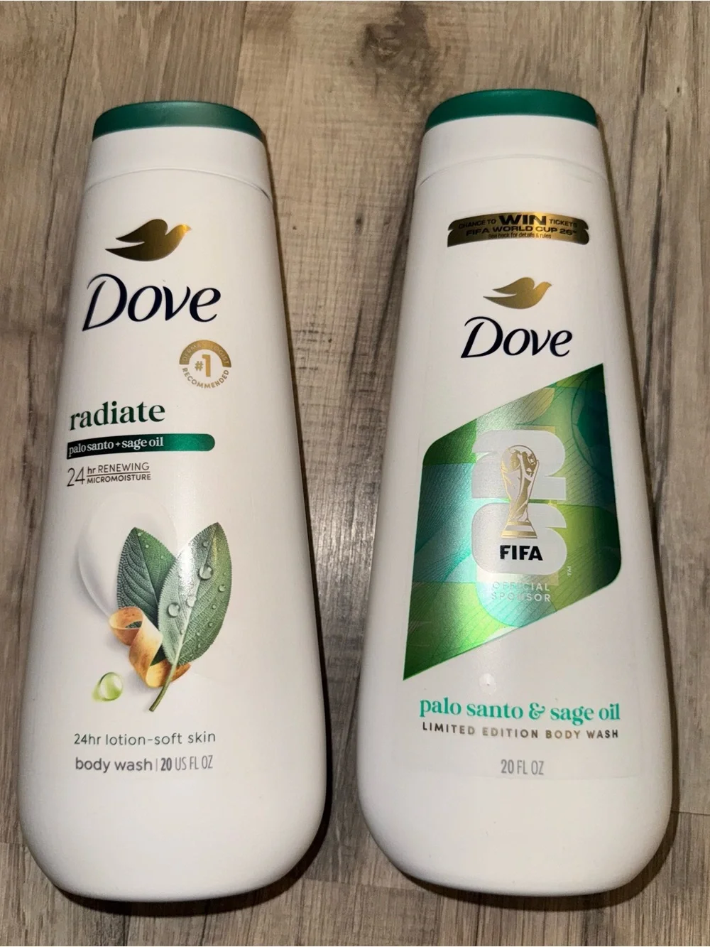 Dove Radiate Palo Santo & Sage Oil Body Wash - Green 2pk